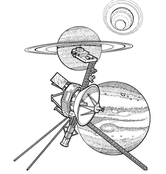 Plansa de colorat cu Cosmos 25 18